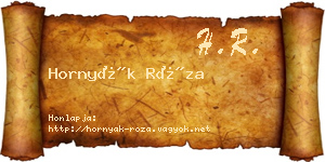 Hornyák Róza névjegykártya